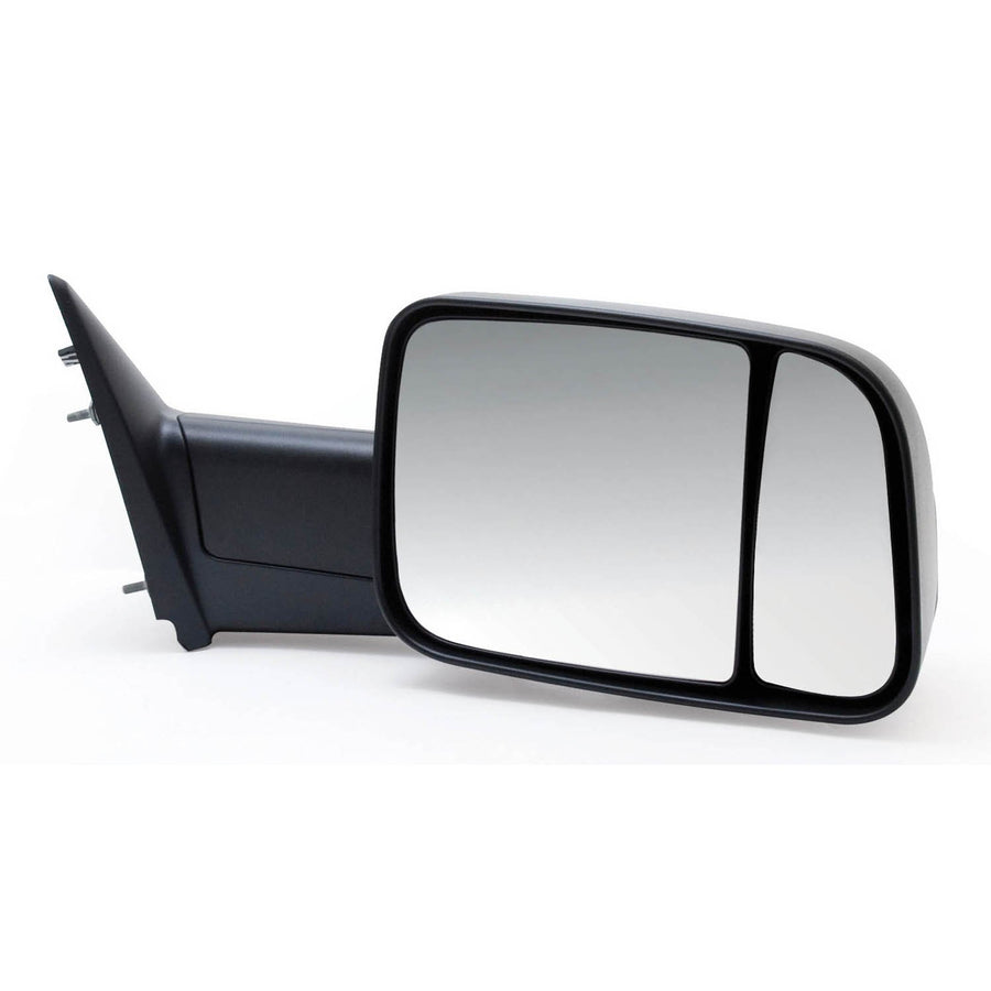 K Source Towing Mirror Passenger-Side – For 2009-2012 Ram Pick-Up 1500, 2500, 3500, Textured black, Flip-Out-head, Dual lens, Foldaway