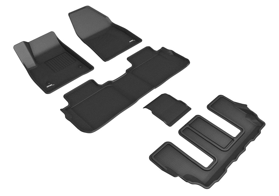 3D MAXpider Kagu Custom Fit Floor Mat (Black) for 2020-2022 Cadillac XT6-1ST Row 2ND Row 3RD Row