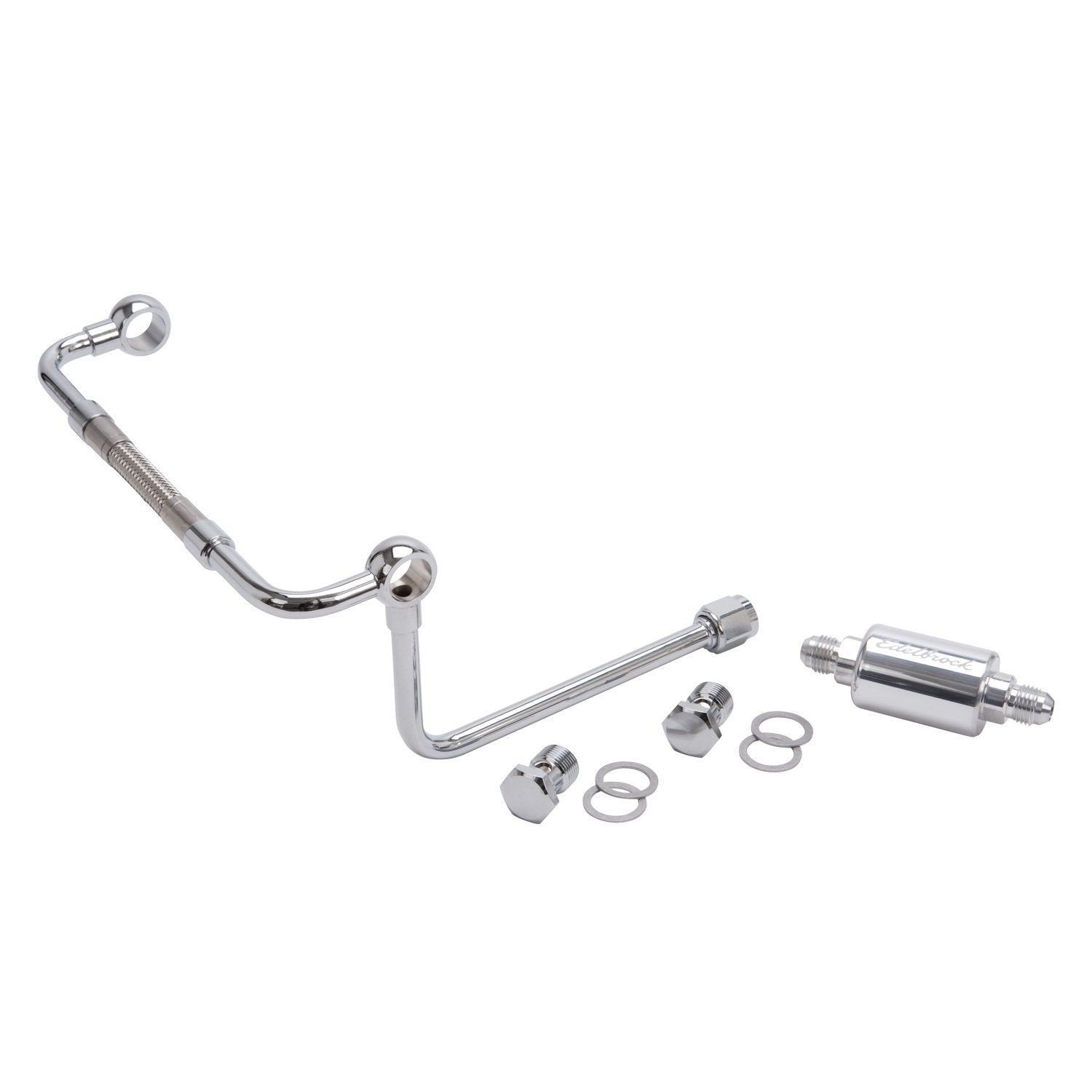 Edelbrock Stainless Steel 8128 Carburetor Dual Feed Fuel Line Kit