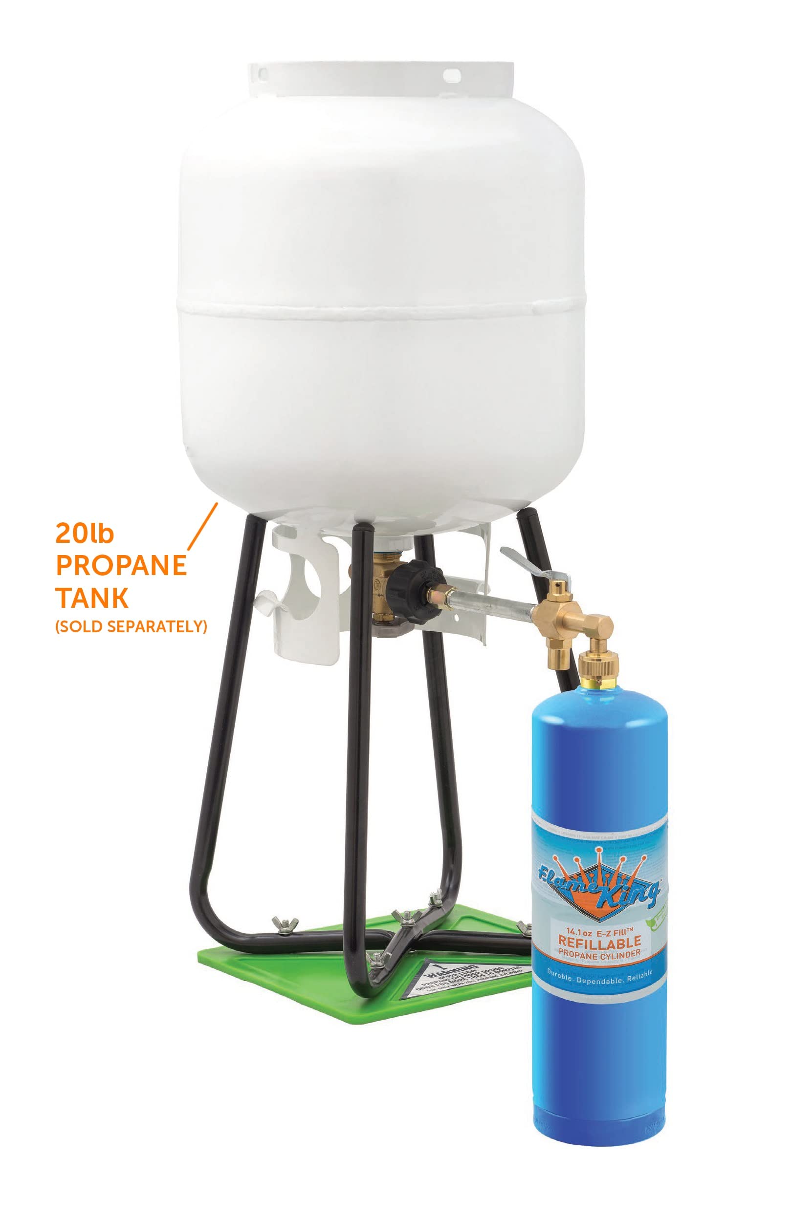 Flame King 1LB Empty Propane Welding Cylinder Tank Kit and CGA600 Connection, Reusable, Safe & Legal Refill Option, DOT Compliant, 14.1 oz, Blue