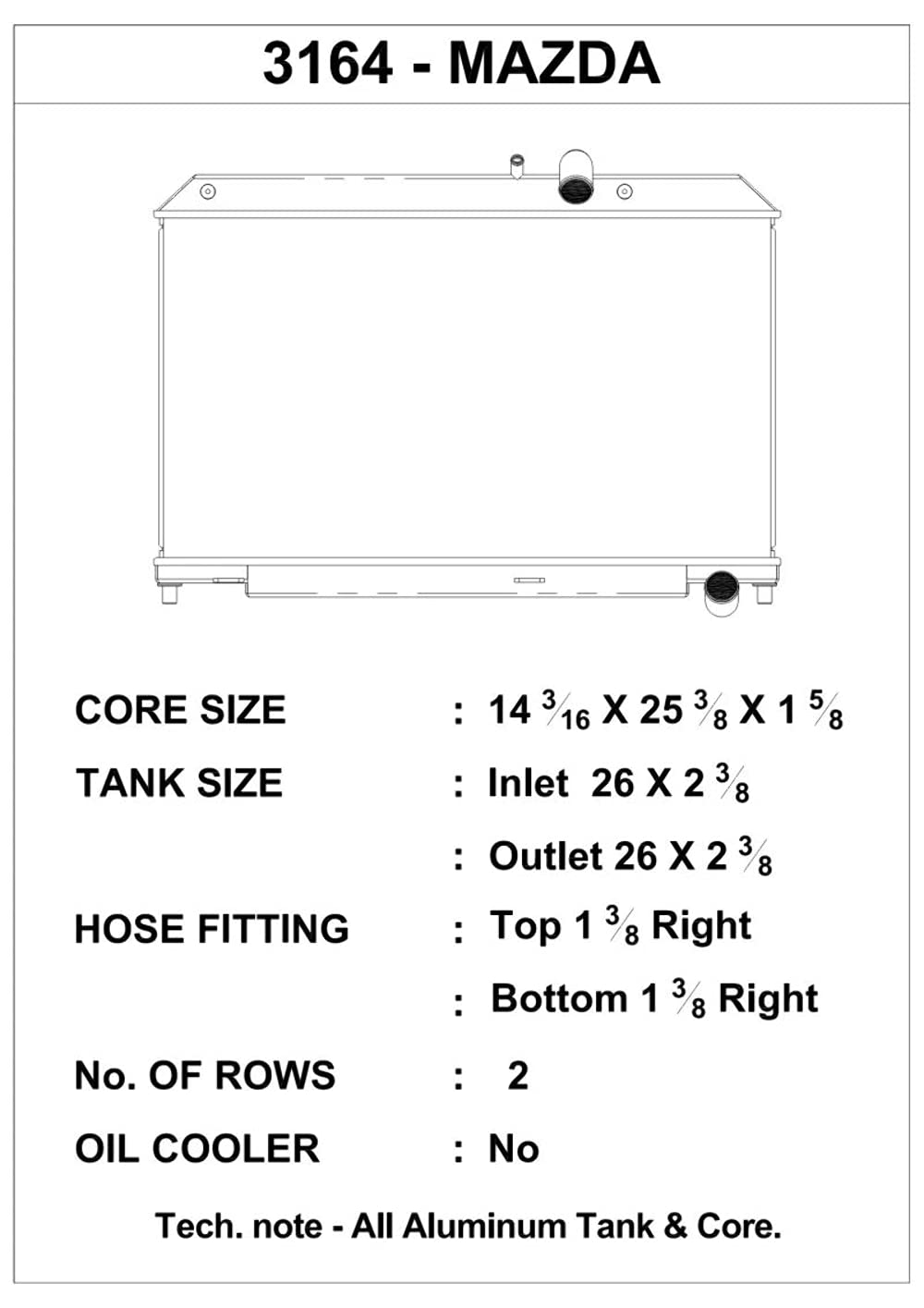 High Performance CSF Radiator 3164