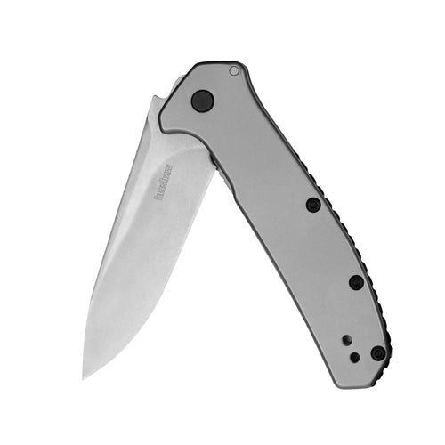 Kershaw Pocket Knife Outcome, 2.8 inch Stainless Steel Blade, Stonewashed Finish, Pocketclip,BLACK