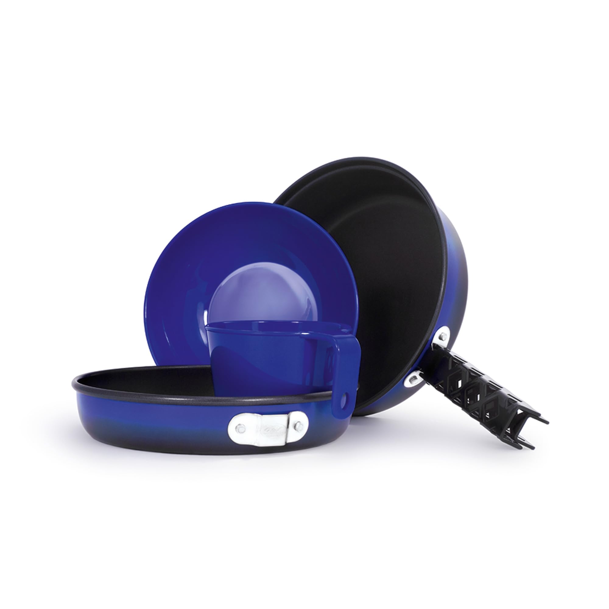 GSI Outdoors Mess Kit Bugaboo, High-Performance Ceramic Coated Cookset – 8" Dual-Use Fry Pan/Lid, 1 qt. Pot, Accessories