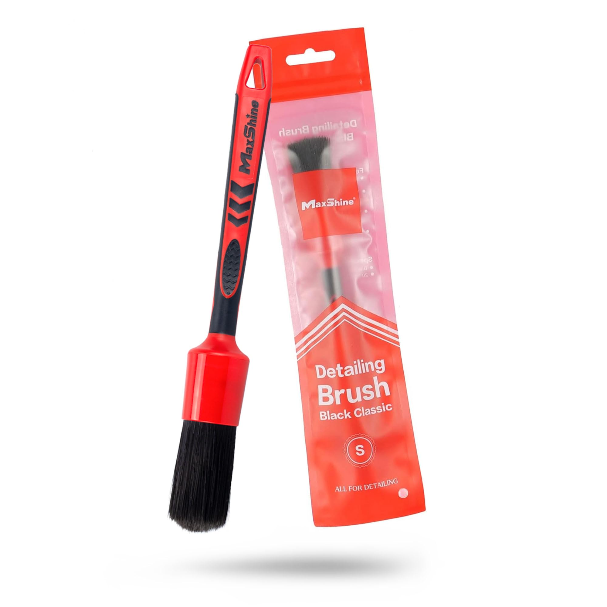 Maxshine #10 Small Universal Detailing Brush – Black Classic with Soft Synthetic Bristles – Durable, High-Density Brush for Interior, Exterior, Leather Seats, Engine Bay & Wheels