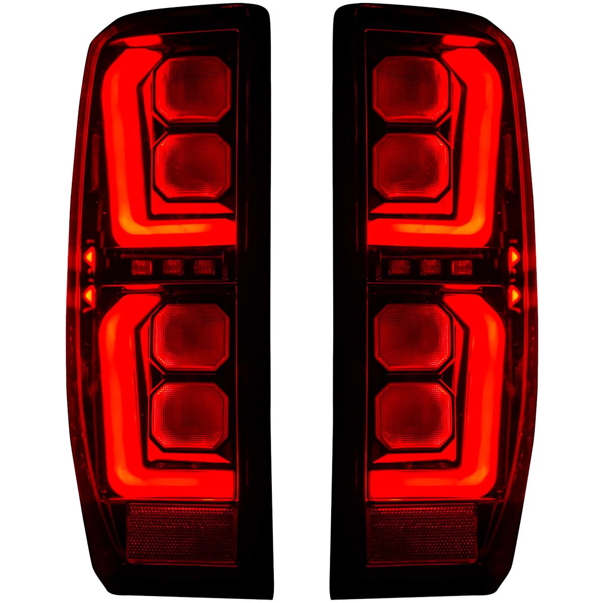 RECON - Ultra Bright Premium OLED Tail Lights Fits 19-25 Sierra 1500 & 20-23 Sierra 2500, 3500 Sleek Running Lights Startup Light Sequence (Replaces Factory/OEM LED) (SMOKED LENS)