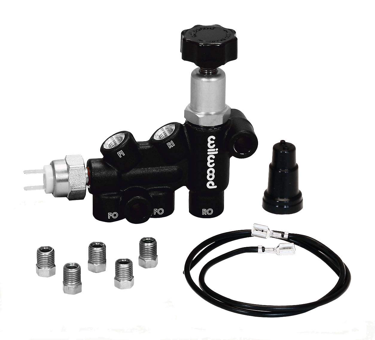 Aluminium Tandem Master Cylinder Kit Wilwood (w/Brkt & Prop Valve 1.12in)