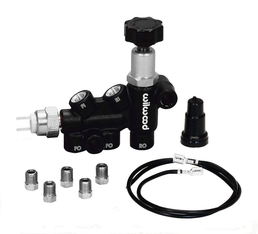 Aluminium Tandem Master Cylinder Kit Wilwood (w/Brkt & Prop Valve 1.12in)