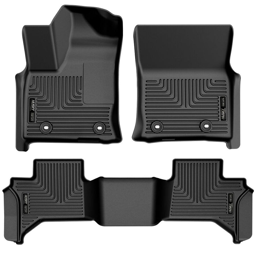 Weatherbeater Husky Liners Floor Mats | Fits 2022-2025 Lexus LX600; 2022-2024 Toyota Land Cruiser | Front & 2nd Row, 3-pc Black - 95811