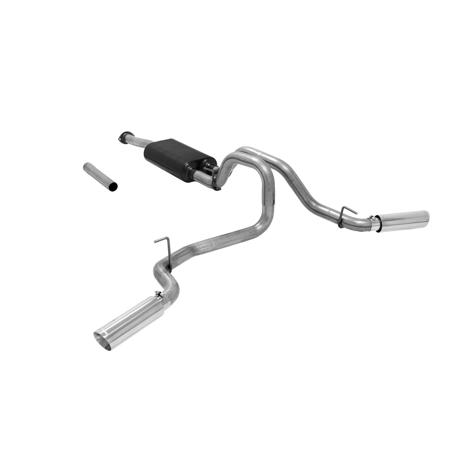 American Thunder Flowmaster 817719 Cat-Back Exhaust Kit 2.5 Inch 409 Stainless Steel Dual 3.5 Inch Polished 304 Stainless Steel Tips Compatible with 2016-2023 Toyota Tacoma 3.5L 2 & 4WD All Wheelbases