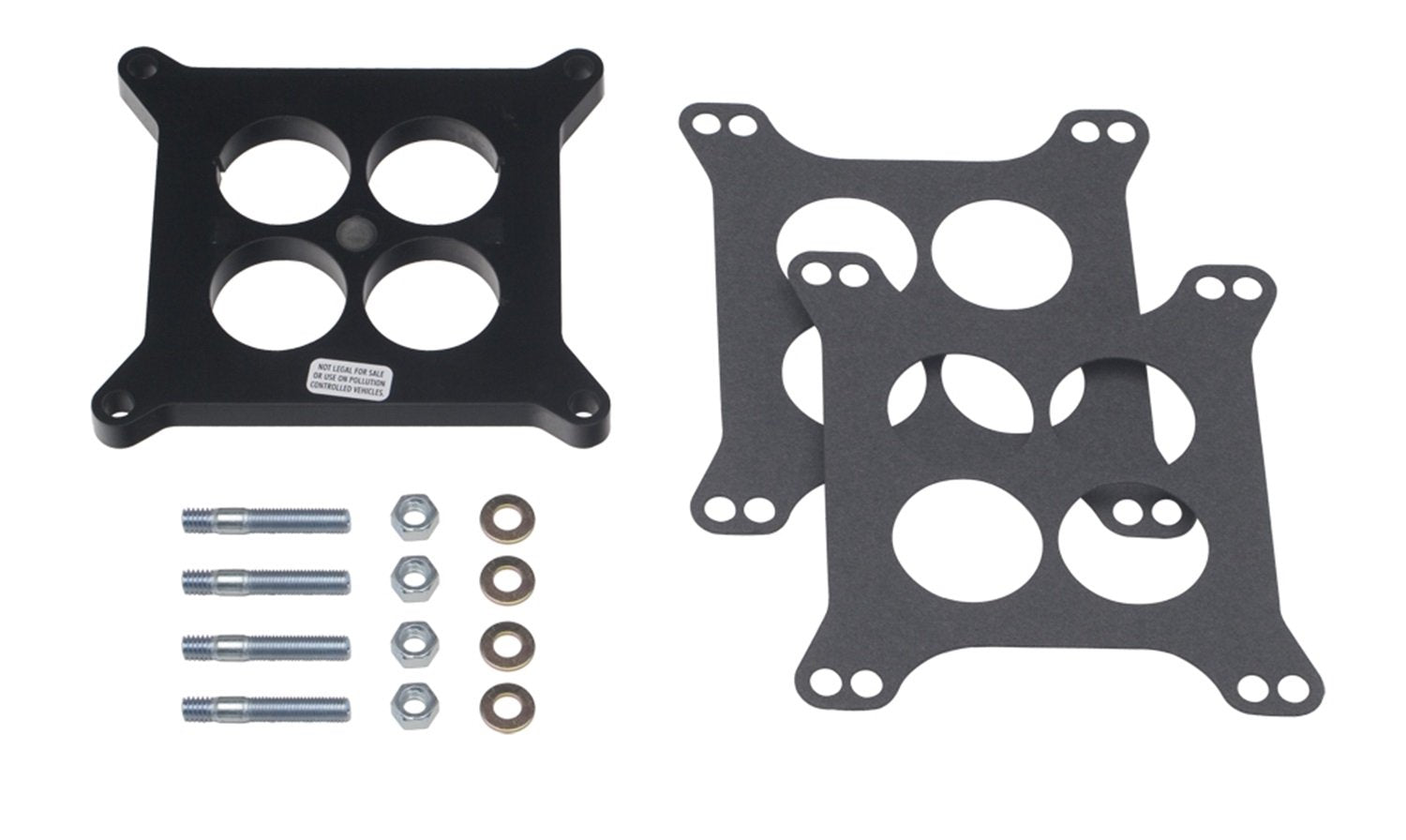 Plastic Phenolic 4 Barrel Carb Spacer Trans-Dapt Performance 2370 Ported 0.5 in. Incl. Gaskets/Studs/Nuts/Washers