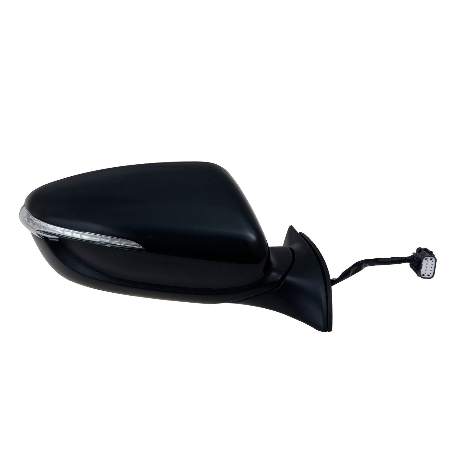 Fit System Mirror Passenger Side for Kia Forte Sedan, Forte 5 Hatchback, Textured Black w/PTM Cover, w/Turn Signal, Puddle lamp, Power Folding, Heated Power