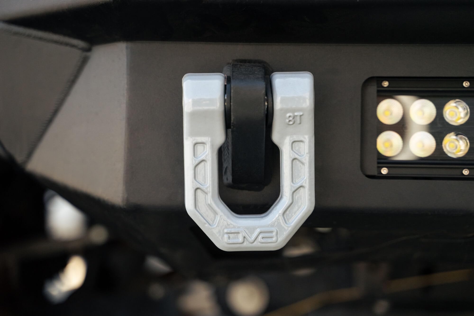 Offroad DV8 Elite Series D-Ring Shackles | Pair | 8 Ton Working Load Limit | (4) ⅛” & (4) 3/16” Isolators Included | 1&1/16” Thick Forged Steel D-Ring (Gray)