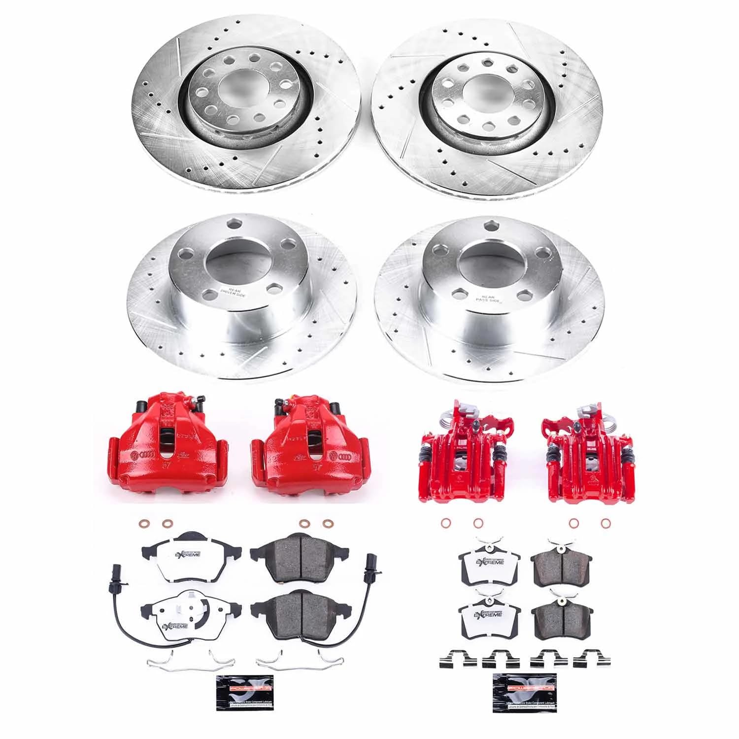 Power Stop Z26 KC637-26 Front & Rear Street Warrior Brake Kit Audi For Audi A6 1998-1999 [Model Specific]