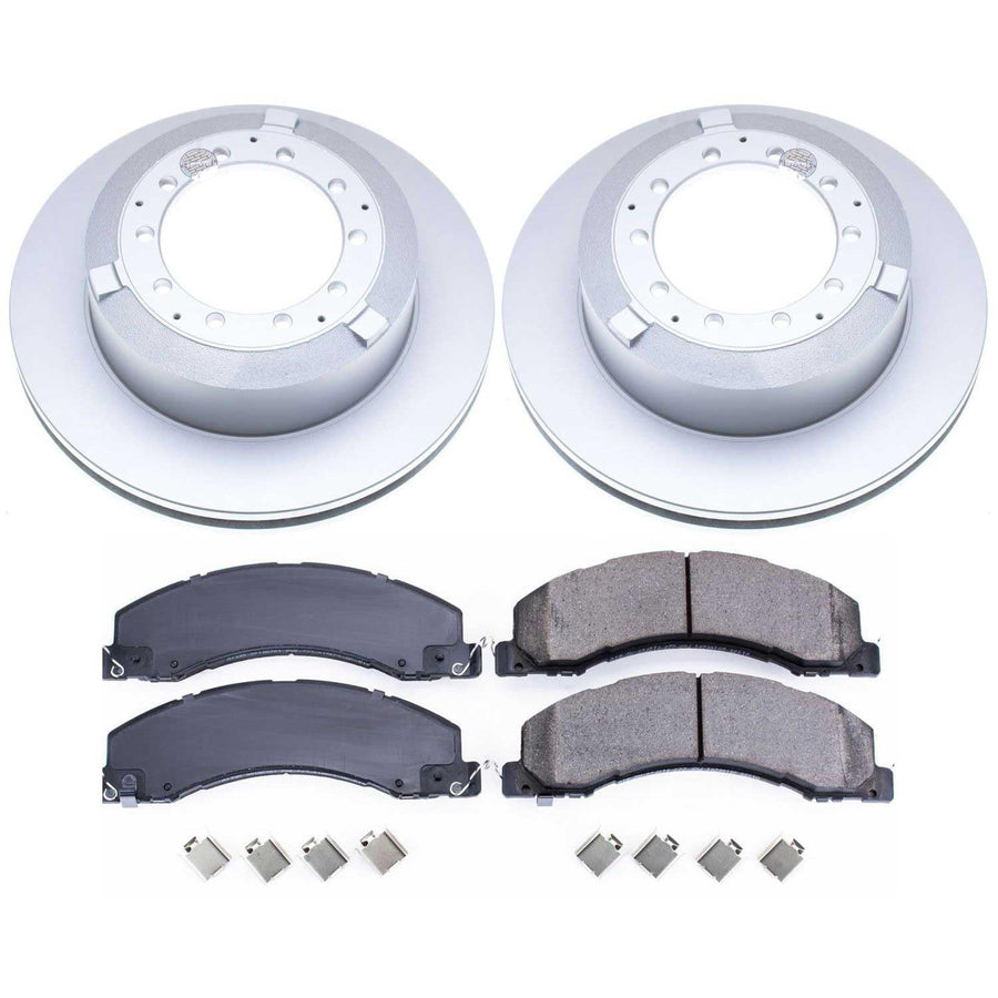 Power Stop CRK7800 Rear Brake Kit- Coated Rotor & Z17 Ceramic Brake Pads For Ram 4500 2013-2023, Ram 5500 2013-2023 [Model Specific]