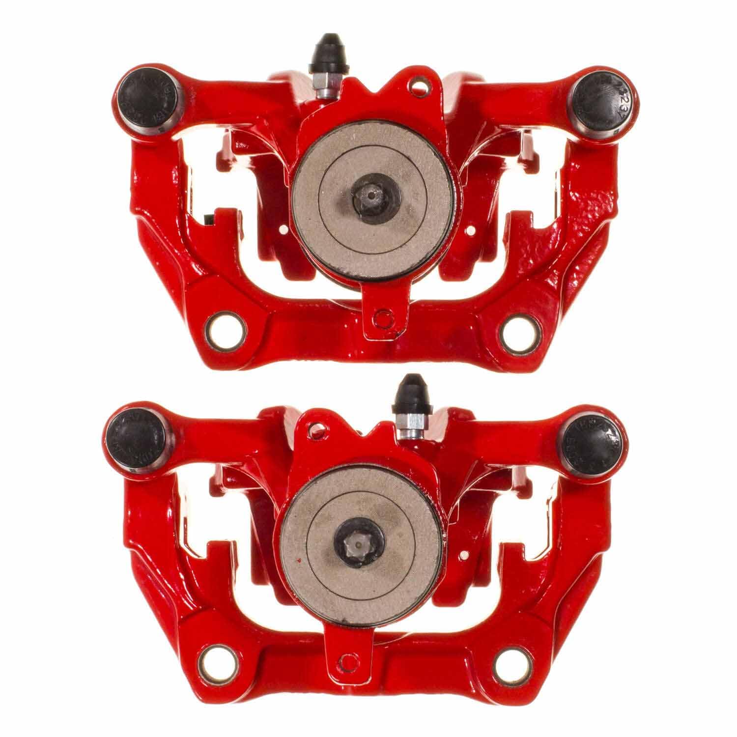 Power Stop S15156 Rear Pair of High-Temp Red Powder Coated Calipers