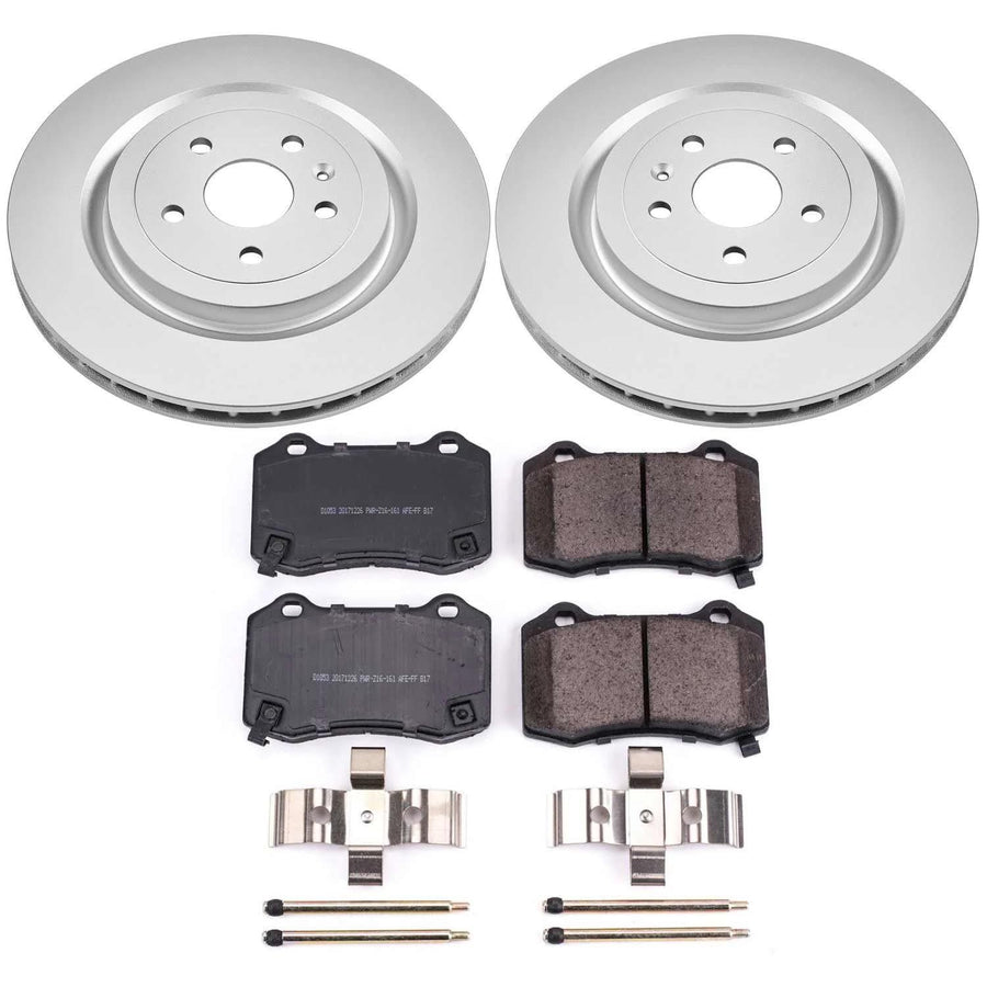 Power Stop Coated Brake Rotor CRK3019 & Ceramic Brake Pads- rear For Cadillac CTS 2009-2019 | Chevrolet Camaro 2010-2015 | Chevrolet Camaro 2017-2021 [Vehicle Specific]