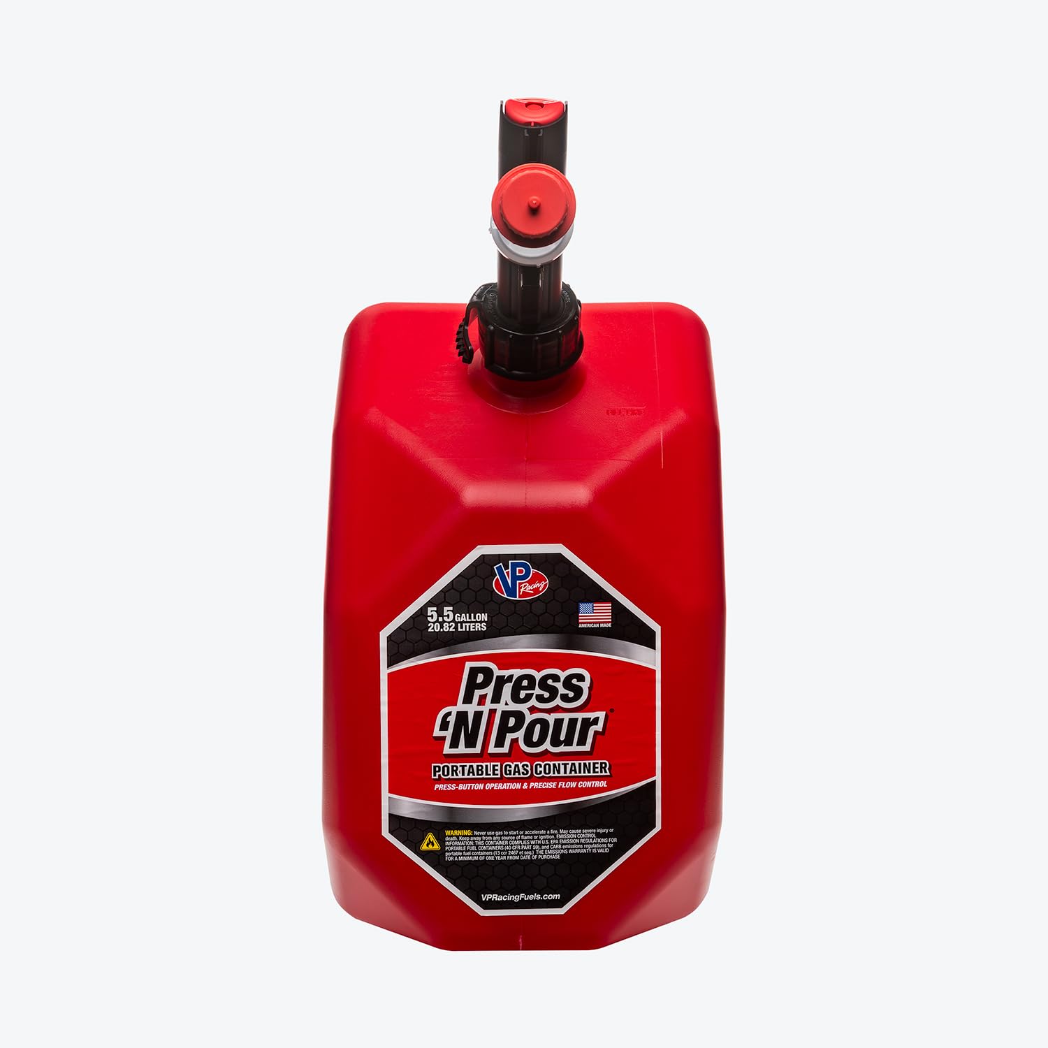 5.5 Gallon VP Racing Press 'N Pour Gas Can Red - 1 Pack