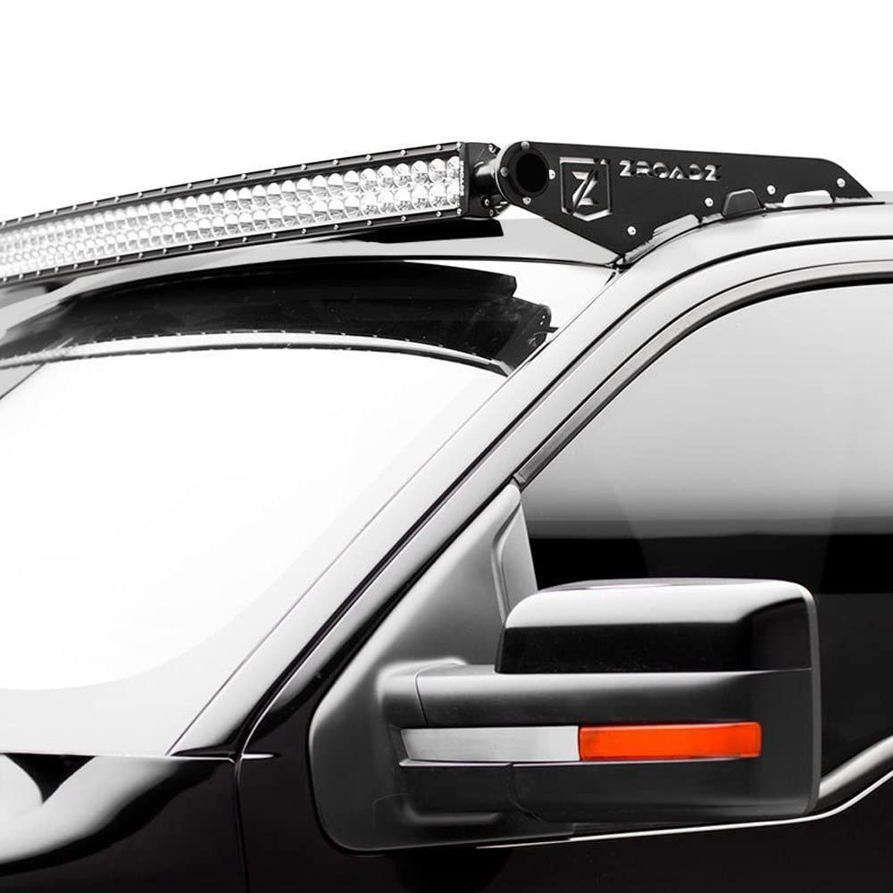 ZROADZ LED Bar Kit Front Roof Mounted - Compatible w/ 2015-2020 ALL Ford F-150 Complete Kit with Mounting Brackets, 50 Inch Curved Zroadz Led light bar & Wiring Harness- PN #Z335731-KIT-C