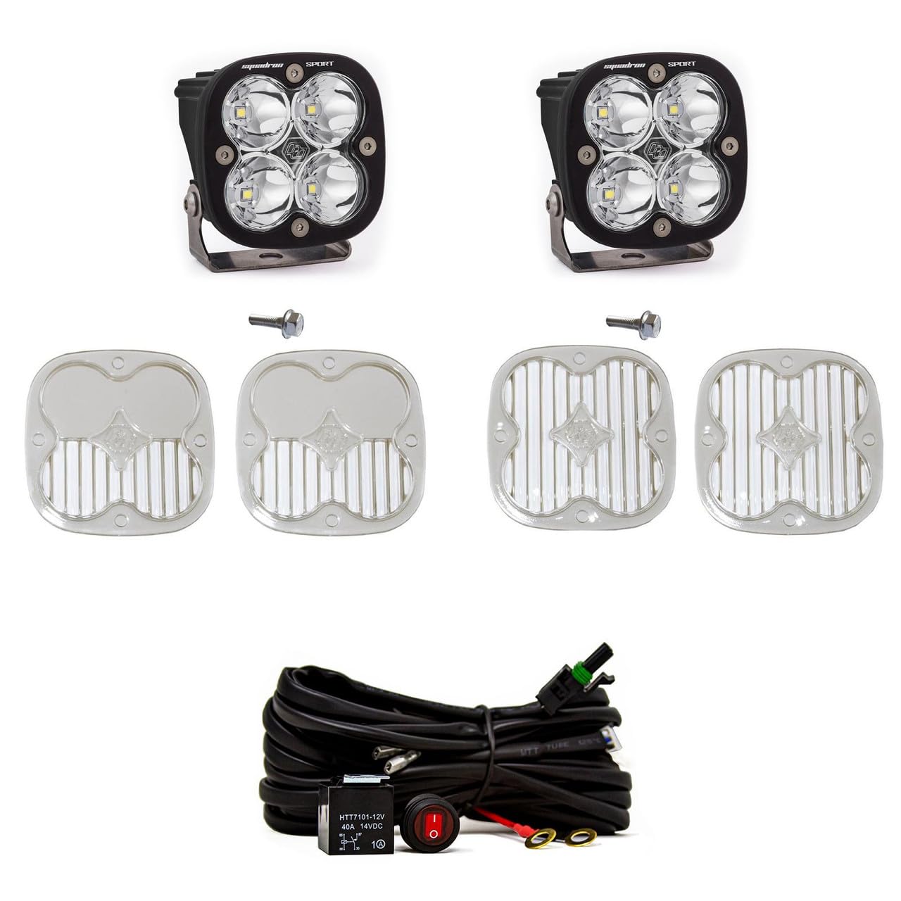 Baja Designs A-Pillar Squadron Sport LED Light Kit for Ford Bronco 2021-24 (Spot; Clear; Toggle Wiring)