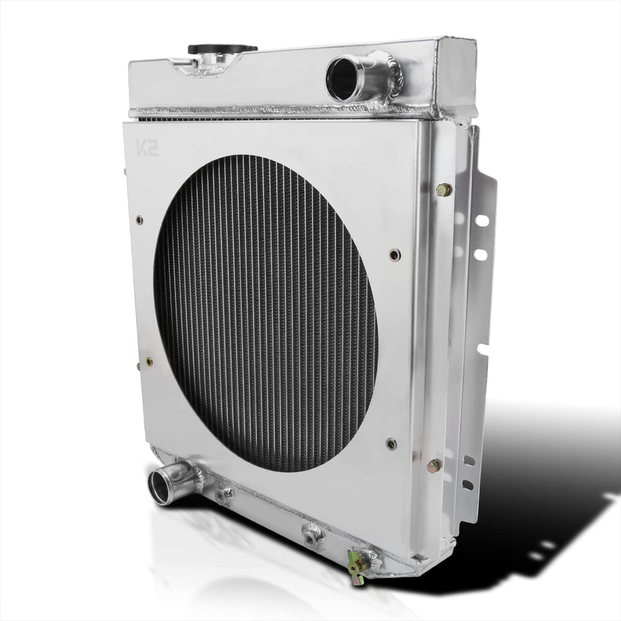 Cooling Spec-D Tuning Aluminum 3 Row Radiator with Fan Shroud Compatible with Ford Mustang V8 Conversion 1965-1966