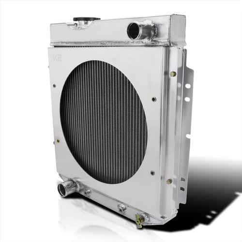 Cooling Spec-D Tuning Aluminum 3 Row Radiator with Fan Shroud Compatible with Ford Mustang V8 Conversion 1965-1966