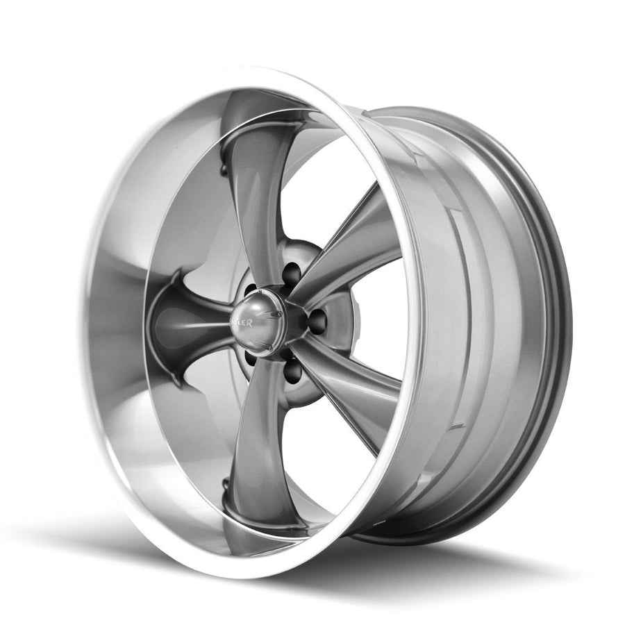 Grey Ridler Custom Wheels 695 W/MACHINED Lip Wheel with Alloy Steel (17 x 8. inches /5 x 83 mm, 0 mm Offset)