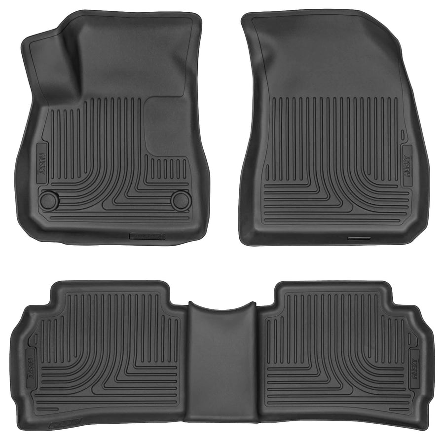 Weatherbeater Husky Liners Floor Mats | Fits 2016-2025 Chevrolet Malibu | Front & 2nd Row, 3-pc Black - 99191