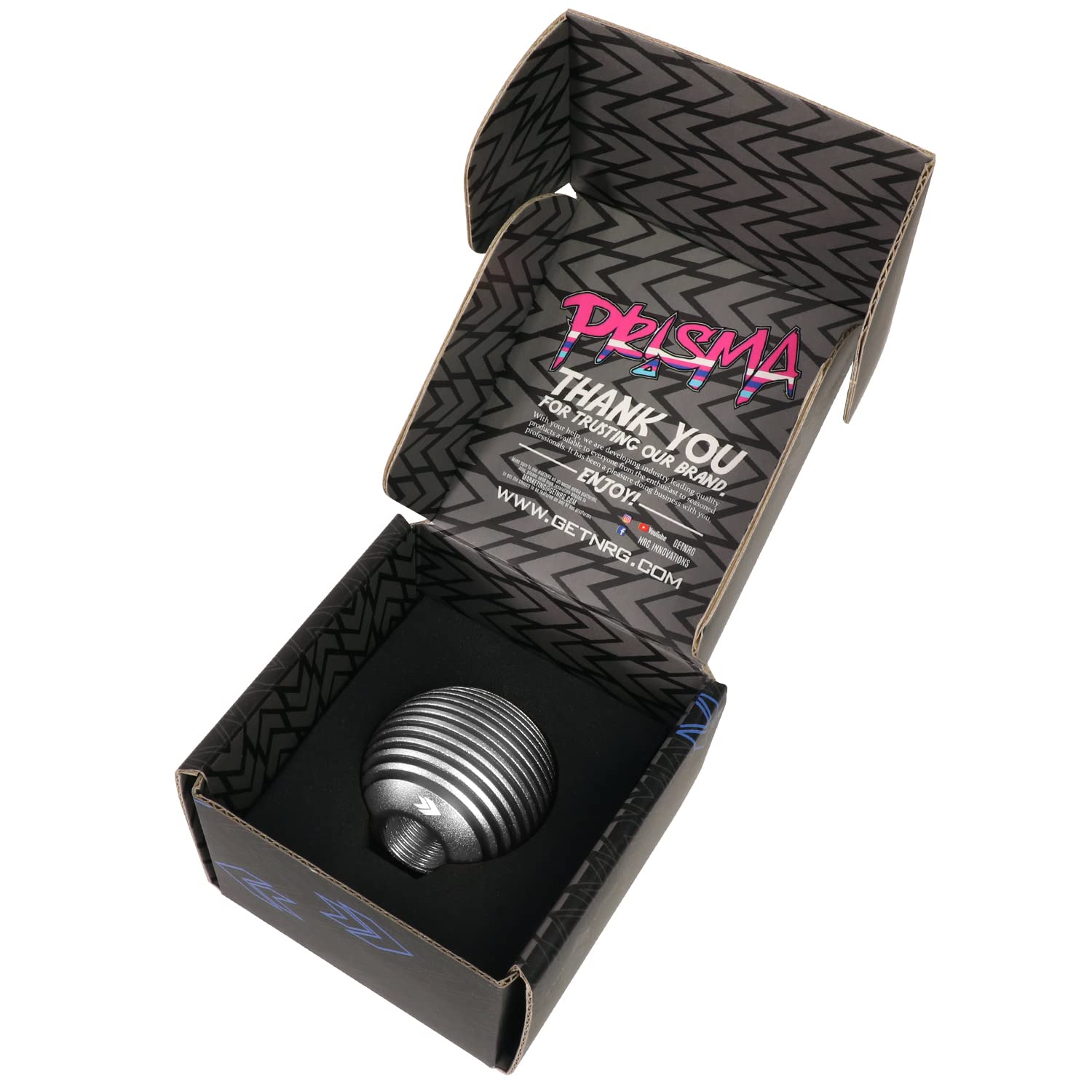 NRG Innovations Universal Aluminum SK-703SL Shift Knob with Thread Adapters, Heat Sink Style Round Ball Shape, Silver