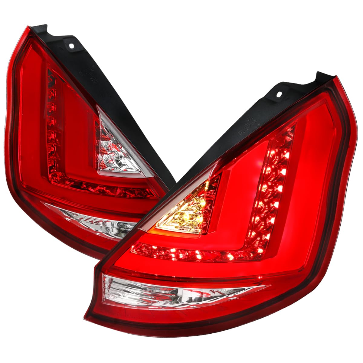LED Tail Lights SPEC-D TUNING w/LED Tube Compatible with 2011-2013 Ford Fiesta Hatchback, Left + Right Pair Assembly