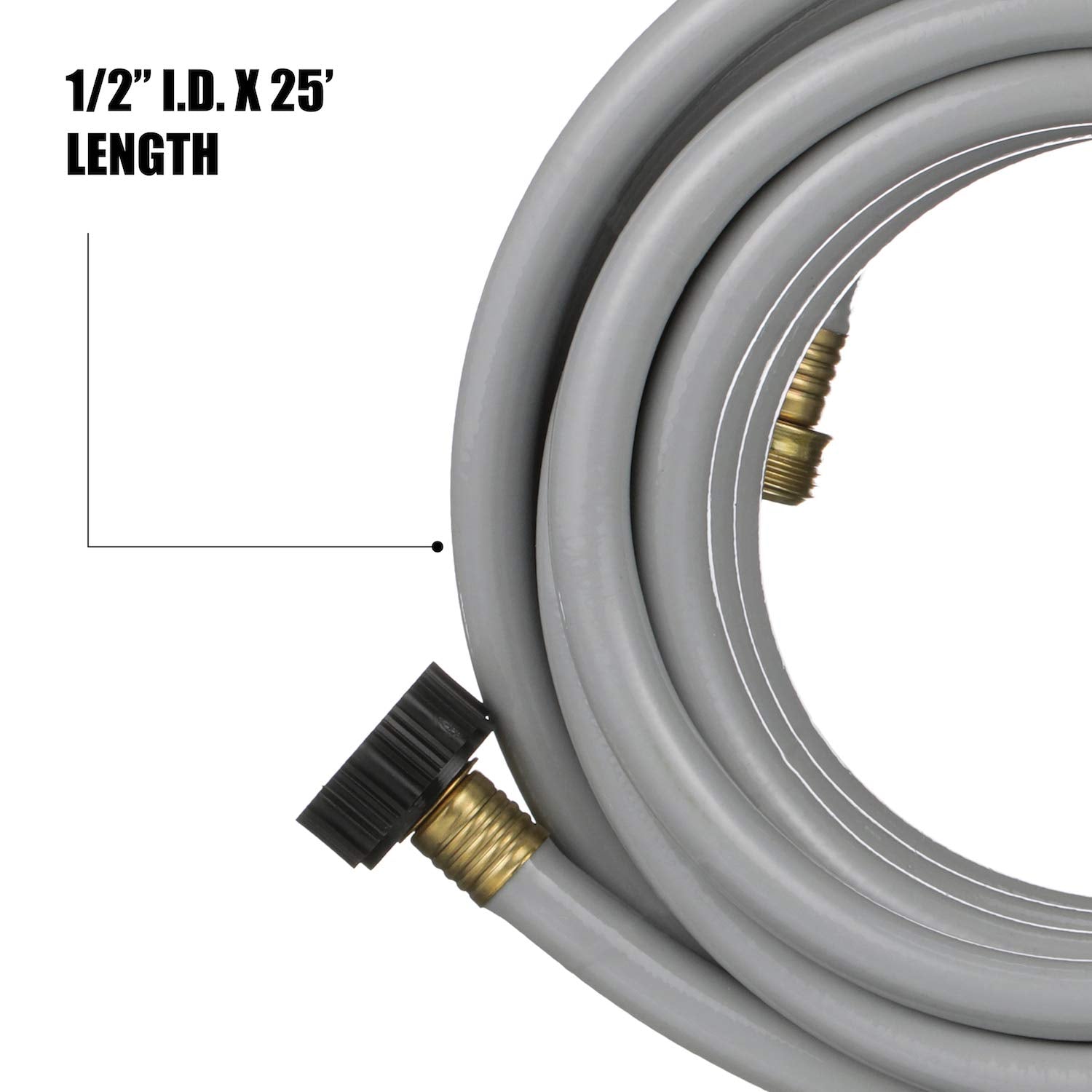 Flushing Hose Valterra for RVs, Campers, Trailers - 1/2" x 25', Gray
