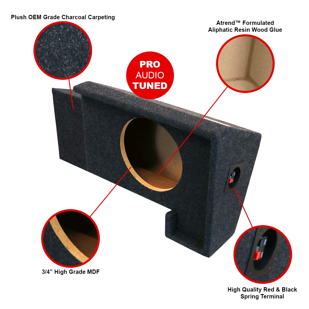 Bbox A101-10CP 10" Single Sealed Carpeted Subwoofer Enclosure - Fits 1988 - 1998 Chevrolet / GMC Full Size Pickup Extended Cab