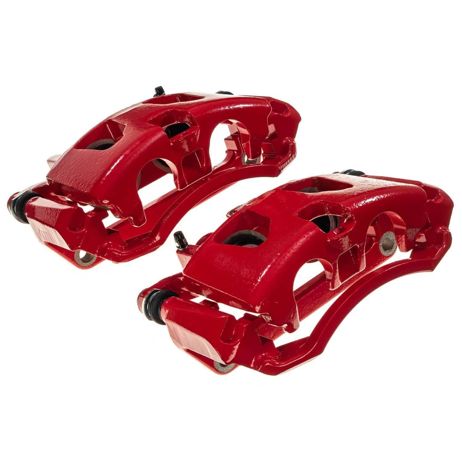 Power Stop S5472 Rear Pair of High-Temp Red Powder Coated Calipers For Ford F-250 Super Duty 2013-2022, Ford F-350 Super Duty 2013-2022 [Model Specific]