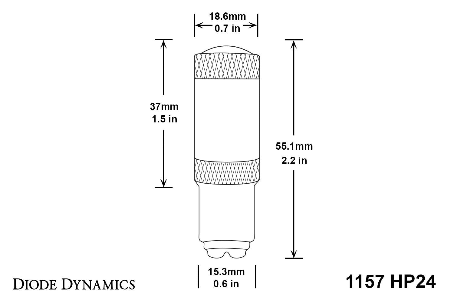 HP24 1157 LED Bulb Dual-Color LED Cool White Single Diode Dynamics