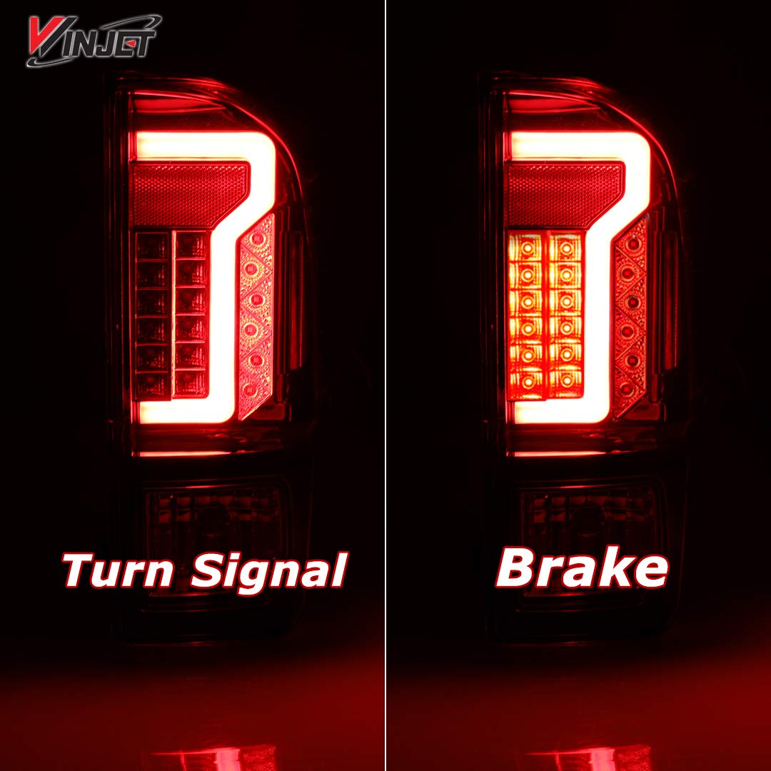 Winjet LED Tail Light Assembly for [2016 2017 2018 2019 2020 2021 2022 2023 Tacoma Toyota] LED Glow Bar Running Tail Lights Rear Light,1 PAIR,Driver and Dassenger Sides