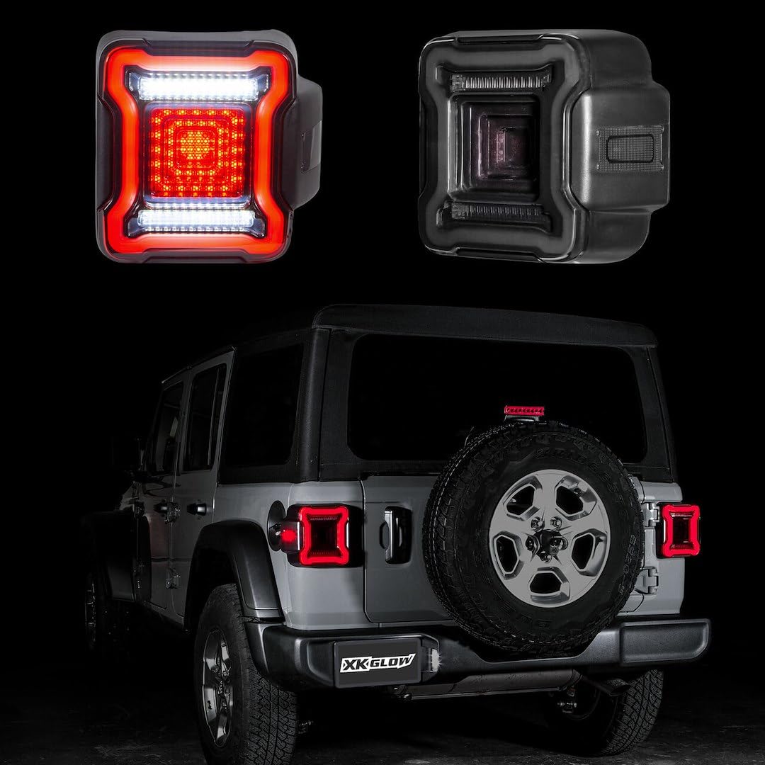 LED Smoked Lens Tail Light Kit XKGLOW for Jeep Wrangler JL with Brake Turn Reverse