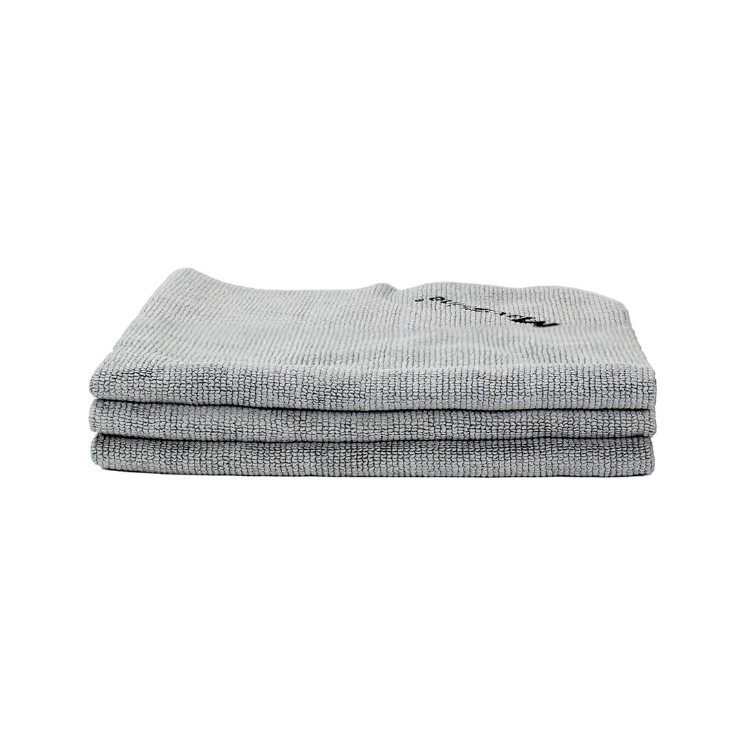 Maxshine Universal 16x16 Crazy Polishing Microfiber Towel (Grey, 350GSM) | Ultra-Soft, High-Absorbency Cloth | Professional Microfiber Towel for Car Polishing, Buffing & Auto Detailing Tasks
