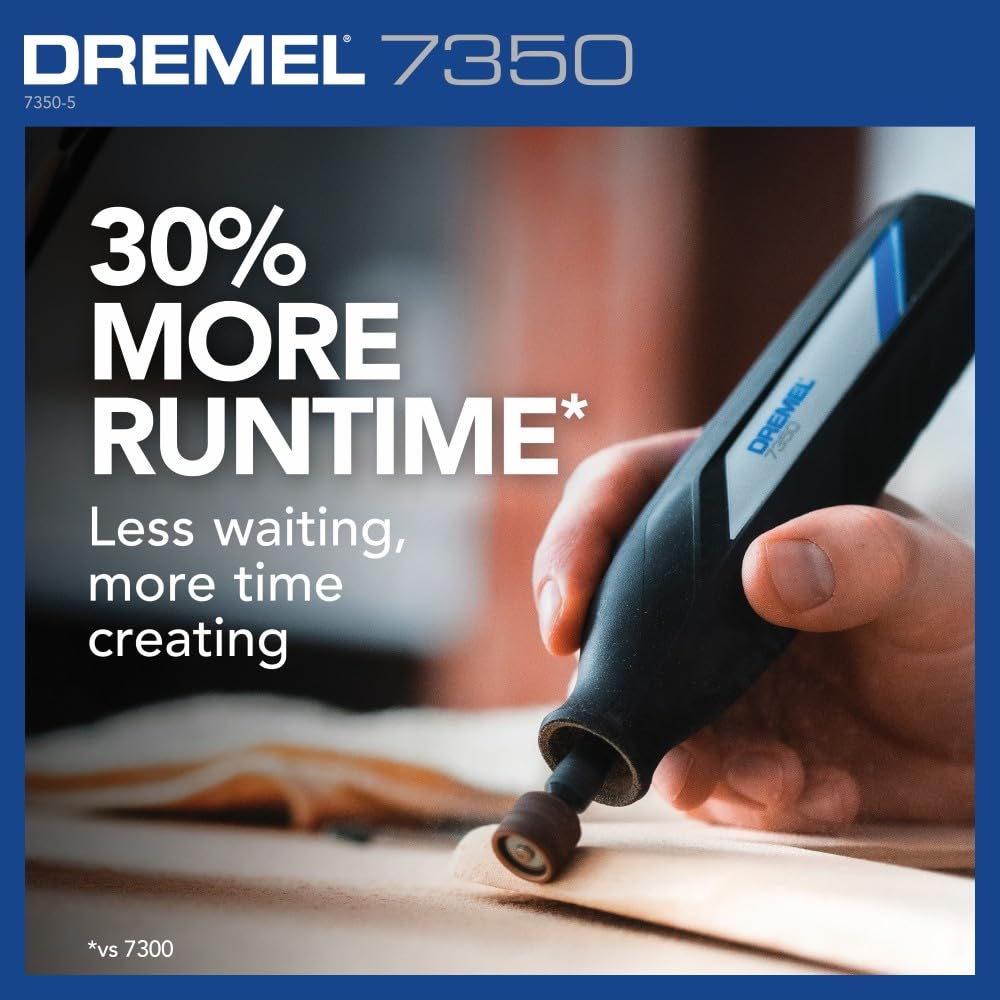 Dremel 7350 Cordless Rotary Tool Kit 4V with 5 Accessories and USB-C Rechargeable Battery - Single Speed for Carving, Engraving, Sanding and Cleaning