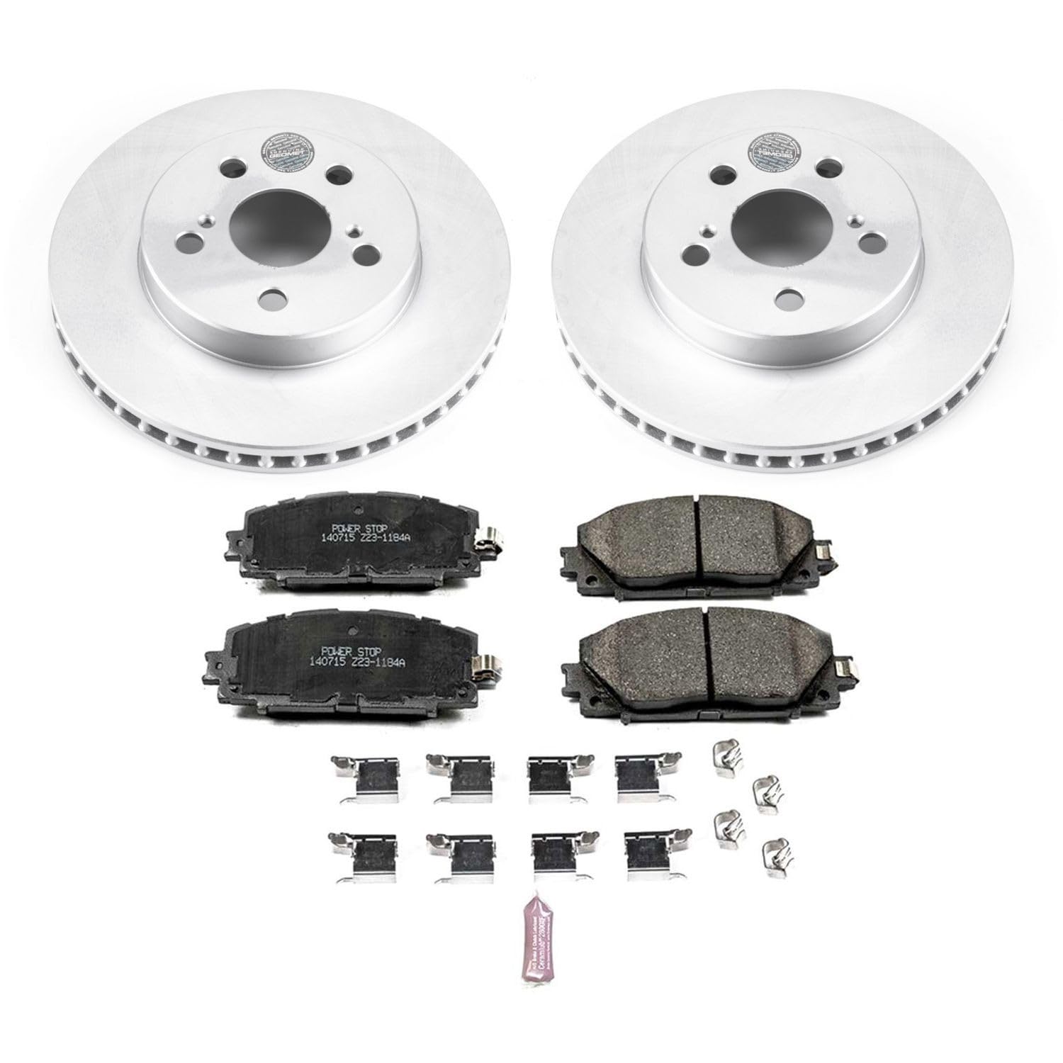 Coated Brake Rotor and Ceramic Brake Pads- Front Power Stop CRK7701