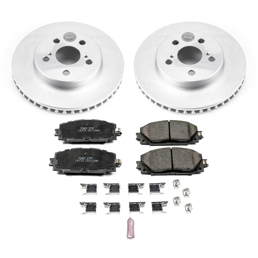 Coated Brake Rotor and Ceramic Brake Pads- Front Power Stop CRK7701