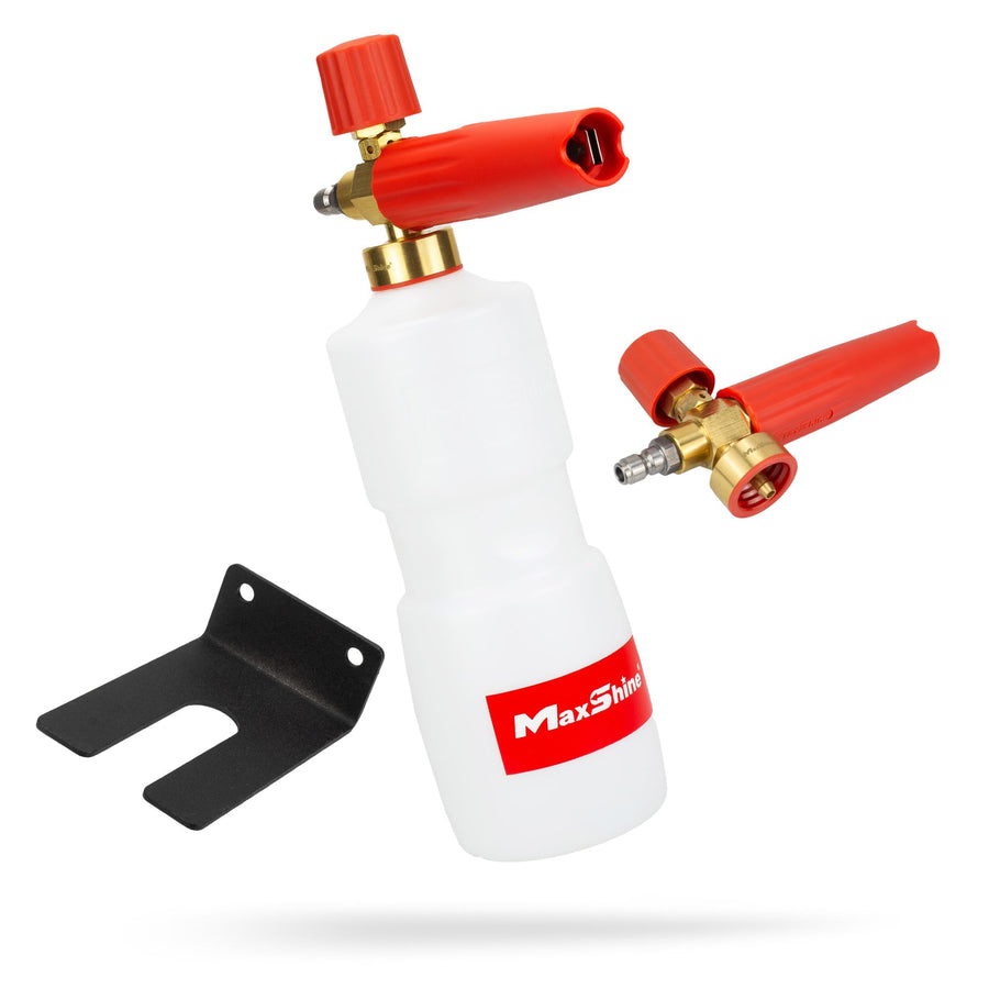 Maxshine Snow Foam Cannon Universal w/Wall Mount - 1/4” Quick Connect Premium Foam Gun for Pressure Washer, Ideal for Car, Home, Boat, Motorcycle & RV Wash - Premium Auto Detailing Accessories