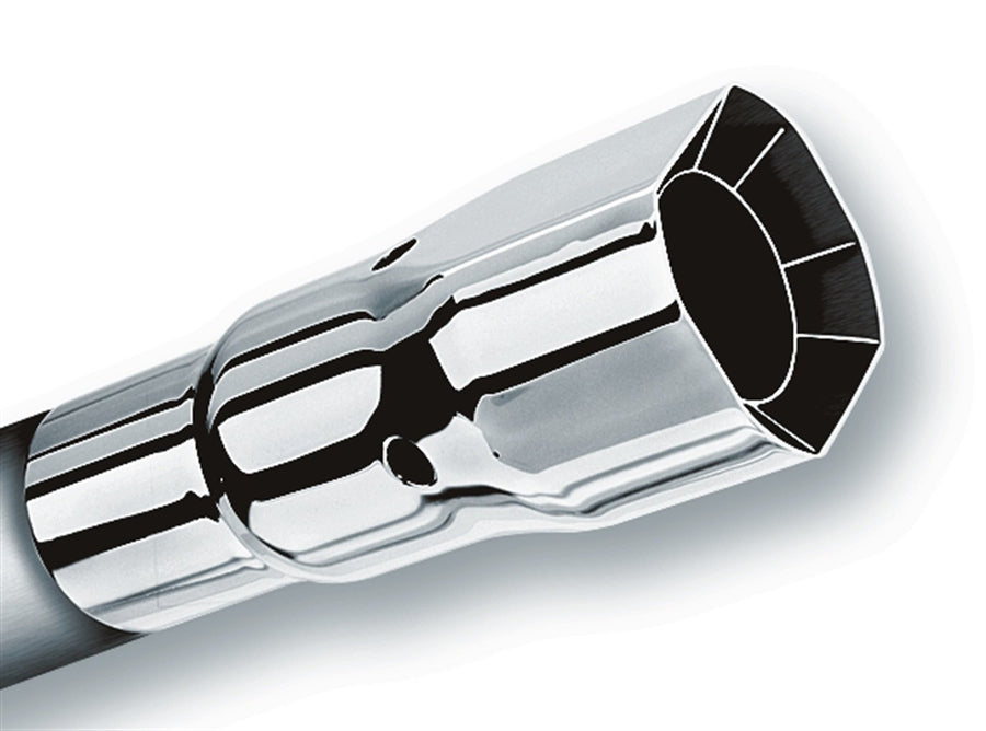 20112 BORLA Exhaust Tip 2.25" Inlet - 2.75" x 2.5" Single Square Straight-Edge Square-Cut Intercooled Outlet - 6" Long Exhaust Tip. Set Screw Mounting Method. Set Screw Included.