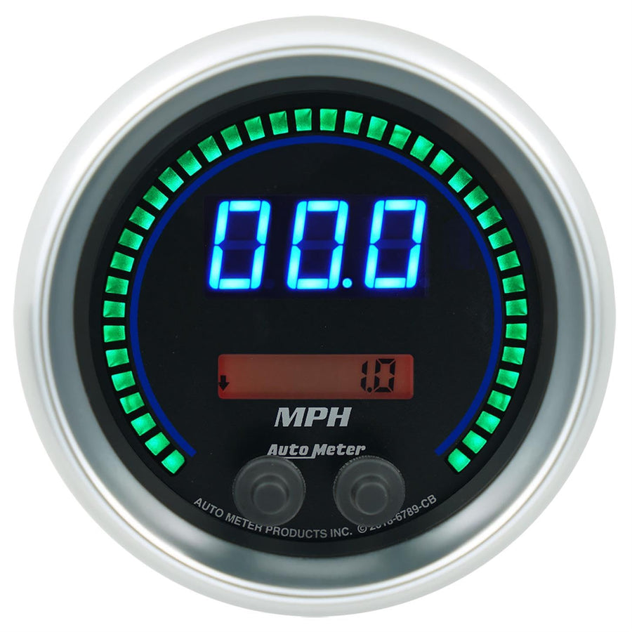 Gauge, AutoMeter 6789-CB Speedo, 3 3/8", 260 Mph / 260 Km/H, Elec Program, Cobalt Elite Digital