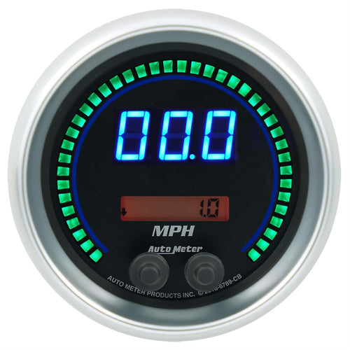 Gauge, AutoMeter 6789-CB Speedo, 3 3/8", 260 Mph / 260 Km/H, Elec Program, Cobalt Elite Digital
