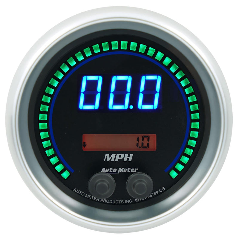 Gauge, AutoMeter 6789-CB Speedo, 3 3/8", 260 Mph / 260 Km/H, Elec Program, Cobalt Elite Digital