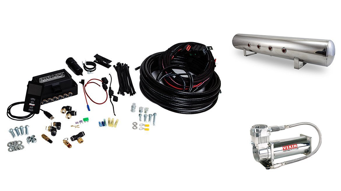 AIRLIFT Performance 27783 3P (1/4" Air Line, 5 Gallon Lightweight Polished Aluminum