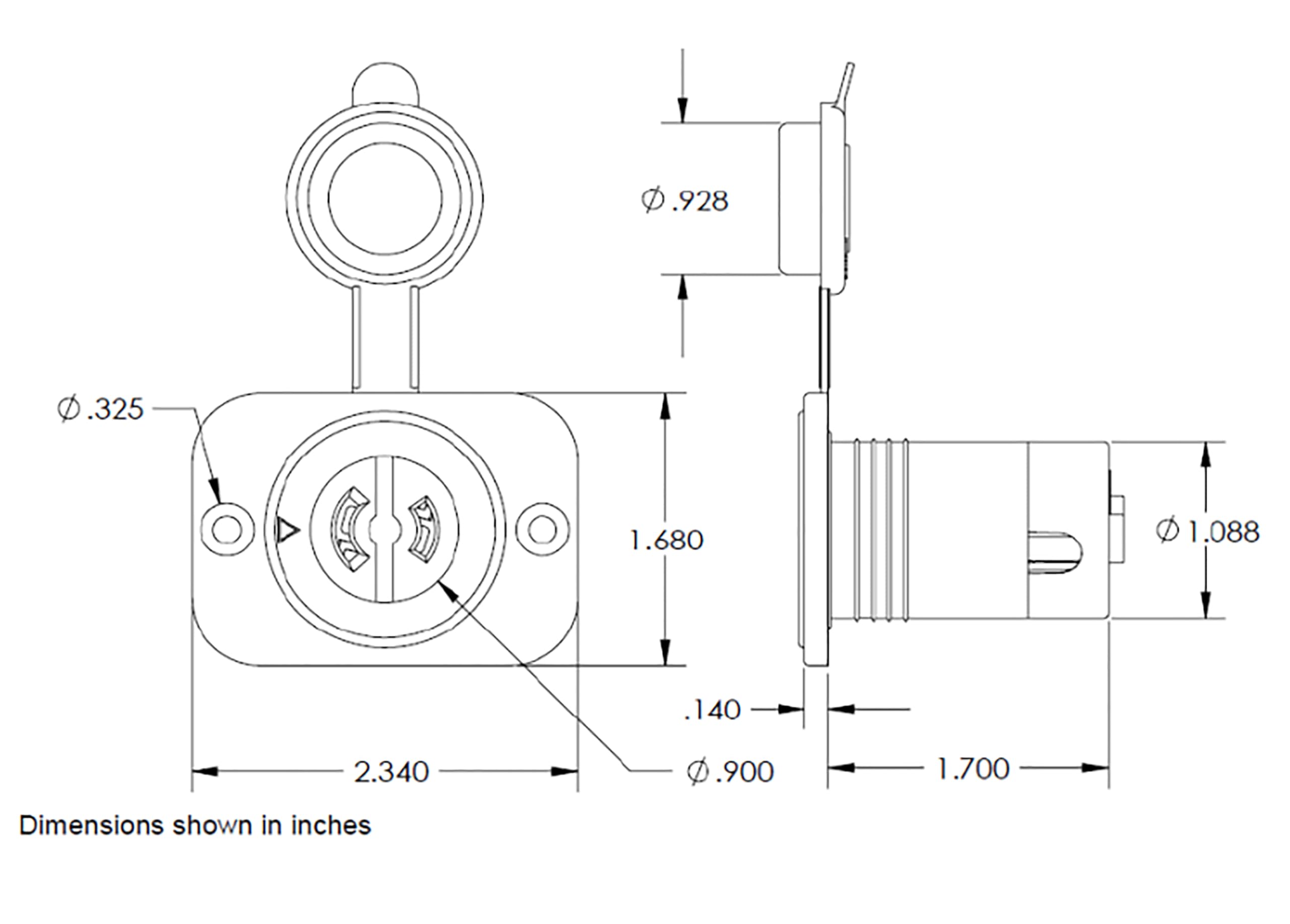 2-Wire Marinco ConnectPro Trolling Motor Receptacle, 12VBRS2