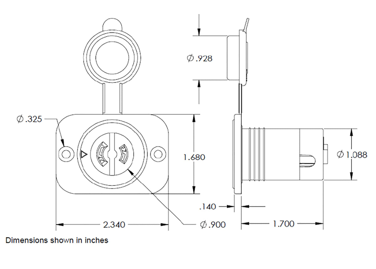 2-Wire Marinco ConnectPro Trolling Motor Receptacle, 12VBRS2