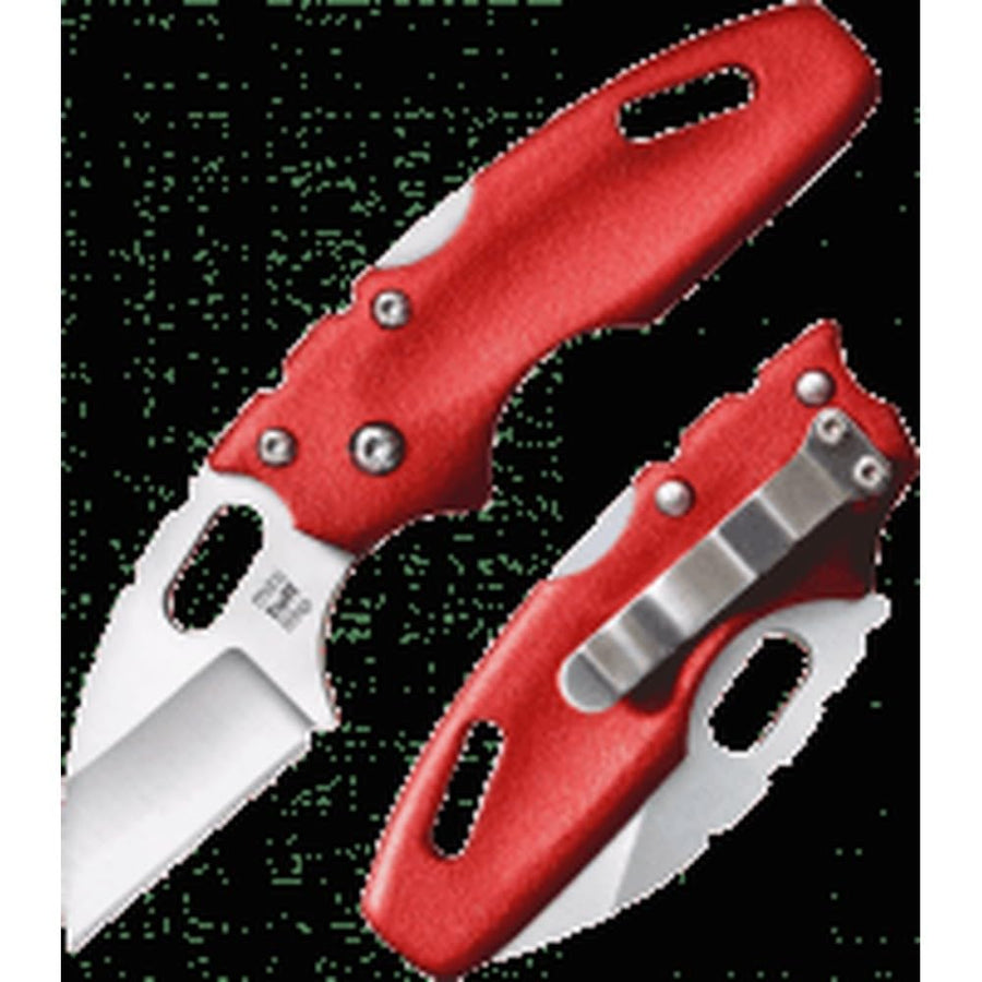 Mini Tuff Lite Cold Steel 2" 4034SS Sheepsfoot Razor-Sharp Blade 3" Griv-Ex Red Handle Everyday Carry Pocket Folding Knife