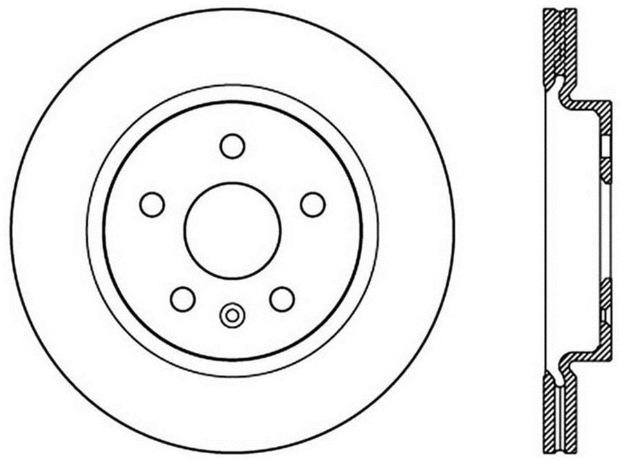 StopTech Sport 128.62127R Cross Drilled Brake Rotor (Rear Right), 1 Pack