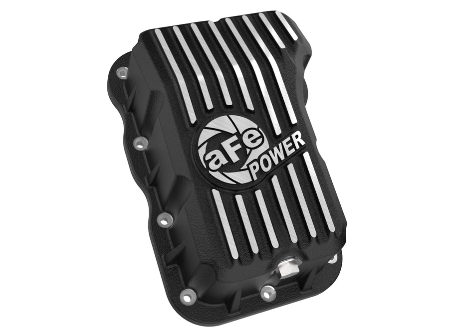 aFe Power Transmission Pan Pro Series Black w/Machined Fins Fit Jeep Wrangler (JL) 18-25 L4-2.0L (t) 46-71400B